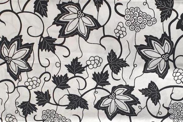 BLACK WHITE AUTUMN Waxprint Stoff